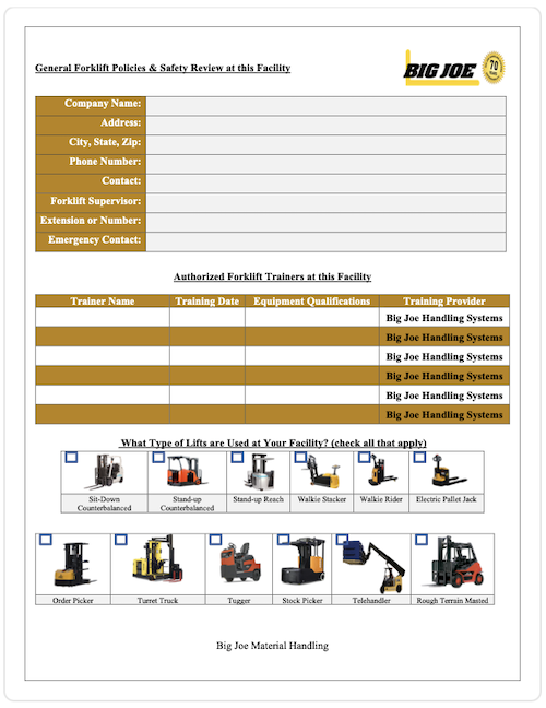 Site JHA Forklift Policy